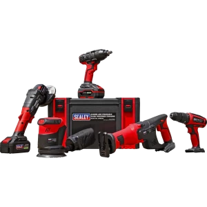 Image of Sealey CP20V 20v Cordless 5 Piece Power Tool Kit 2 x 3ah Li-ion Charger Case