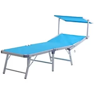 Image of Outsunny Lounger 84B-433BU Aluminum, Texteline Blue