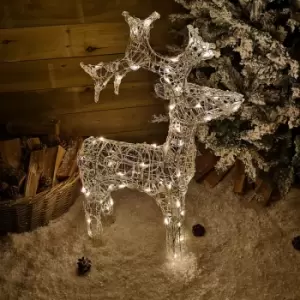 Image of Samuel Alexander - 90cm LED Indoor Outdoor Acrylic Standing Reindeer Christmas Decoration in Warm White