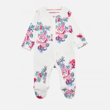 Image of Joules Babys' Razamataz Floral Babygrow - White Floral - 0-3 months
