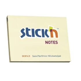 Image of Value Stick'N Sticky Notes 76mm x 101mm - Pastel Yellow