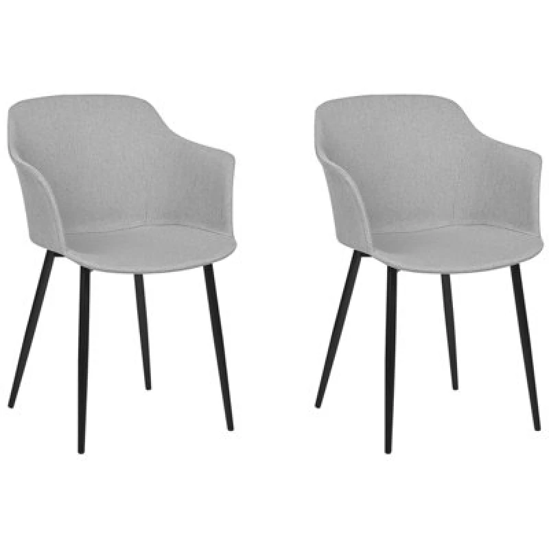 Image of Beliani Set Of 2 Dining Chairs Elim Light Grey
