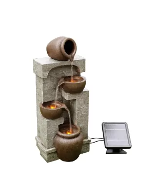 Image of Peaktop Peaktop Solar Power Water Fountain Garden Bronze Ornament