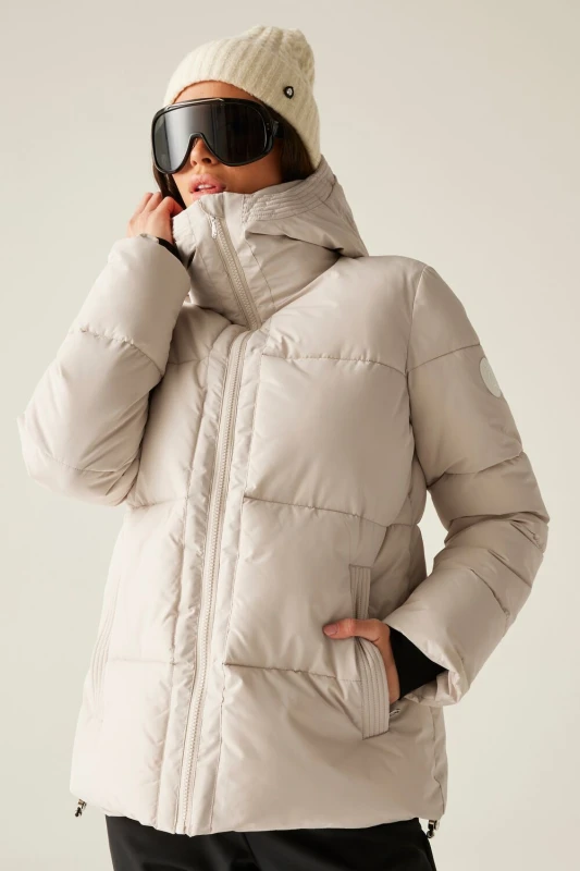 Image of Dare 2b Womens Milieu Waterproof Insulated Padded Jacket in Grey Size: 18 Grey Female 18