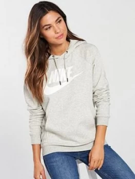 Image of Nike Sportswear Rally Over the Head Logo Hoodie Grey Heather Grey Heather Size S Women