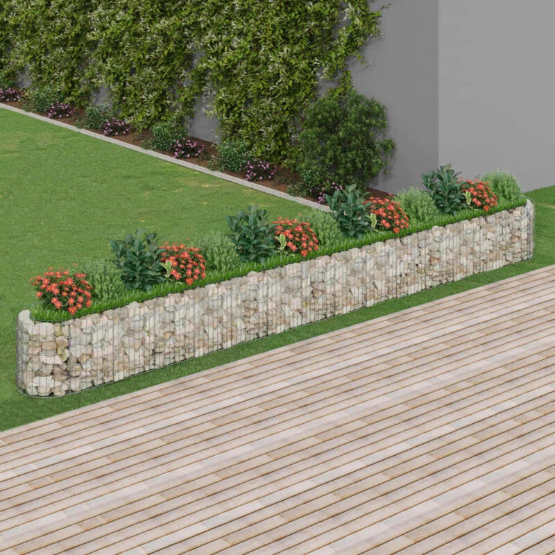 Image of vidaXL Gabion Raised Bed Galvanised Iron 540x50x50 cm, Silver 152030