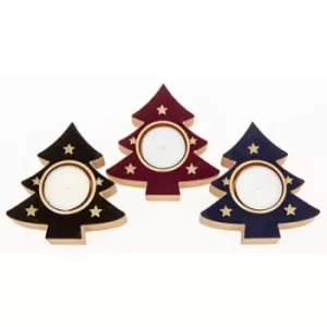 Image of Xmas Flock Tree TeaLight Holder