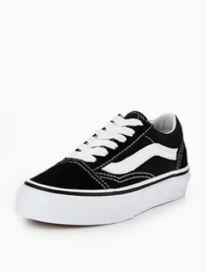 Image of Vans Old Skool Childrens Unisex Trainers-Black/White, Size 11