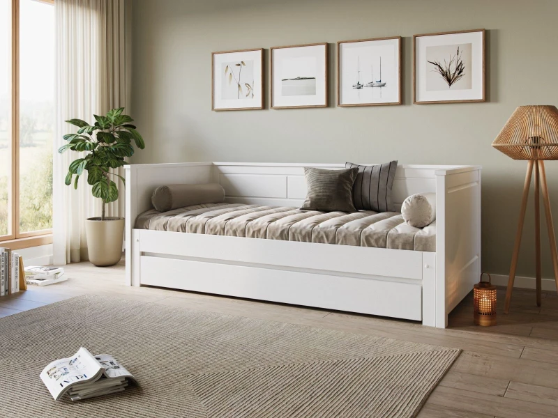 Image of Flair Erika Solid Wood Guest Bed White