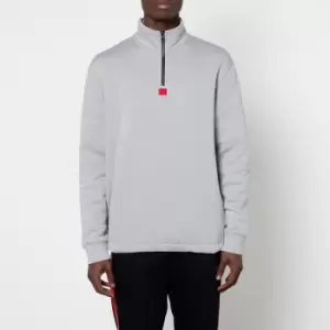 Image of HUGO Mens Durton Quarter Zip Sweatshirt - Silver - M