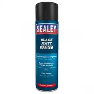 Image of Sealey SCS026 Black Matt Paint 500ml Pack of 6