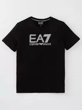Image of Boys, EA7 Emporio Armani Childrens Visibility Logo T-Shirt - Black, Size 4 Years