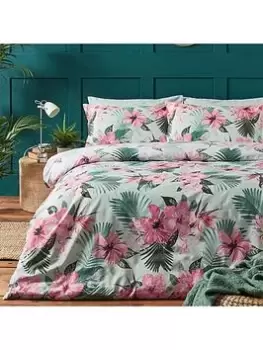 Image of Riva Home Hibiscus Duvet Cover Set - Pink