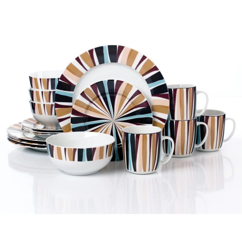 Image of Waterside 16pc Animal Print Dinner Set Multi unisex ONE SIZE