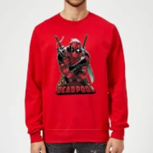 Image of Marvel Deadpool Ready For Action Sweatshirt - Red - S