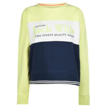 Image of Jack Wills Emmerson Colour Block Crew Neck Sweatshirt - Yellow