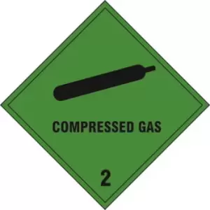 Image of Compressed gas Class 2 - Self Adhesive Sticky Sign (100 x 100mm)