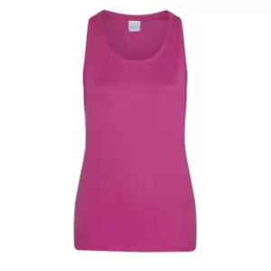 Image of AWDis Just Cool Womens/Ladies Girlie Smooth Sports Sleeveless Vest (XS) (Hot Pink)