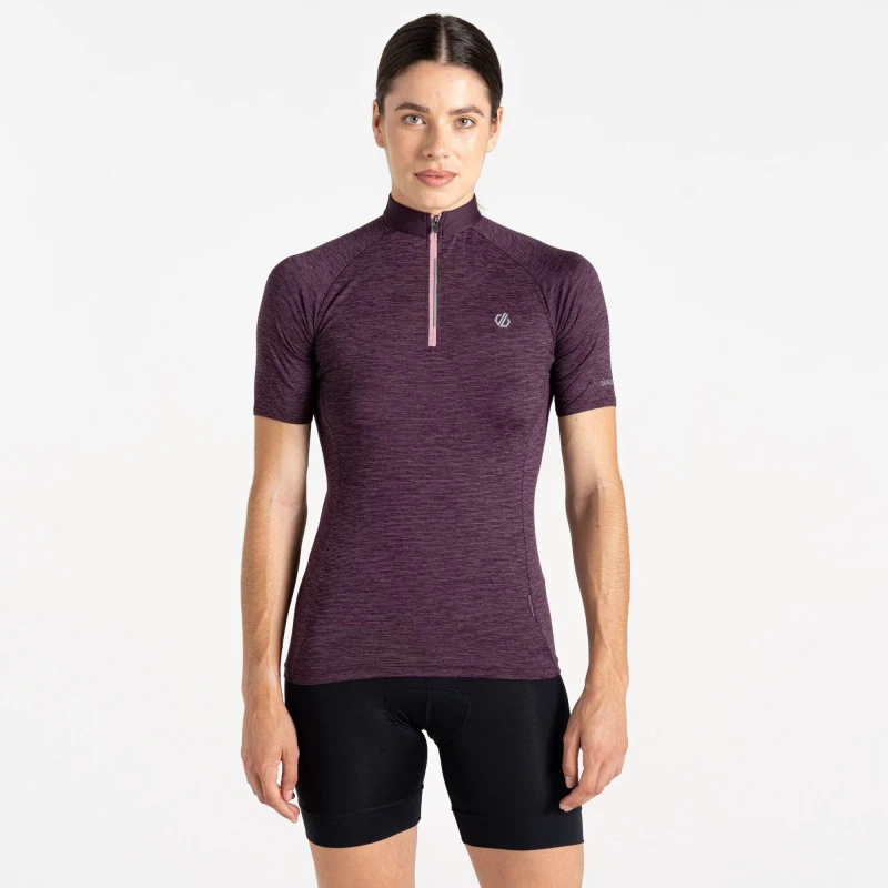 Image of Dare 2b Womens Short-Sleeve Cycling Jersey Deep Plum female 8