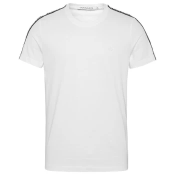 Image of Calvin Klein Jeans Tape Logo T Shirt - Bright White