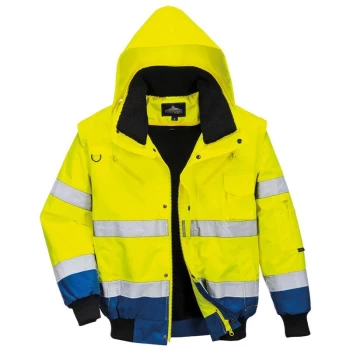 Image of Portwest - C465YRBS - sz S Hi-Vis Contrast Bomber Jacket - Yellow/Red