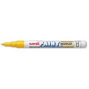 Image of Uni PX-21 Paint Marker Bullet Tip Fine Line Width 0.8 - 1.2mm Yellow Pack of 12