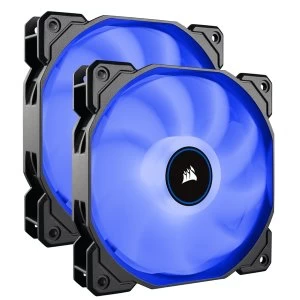 Image of Corsair AF High Airflow Low Noise Blue LED Cooling Fan - 140mm - Dual Pack