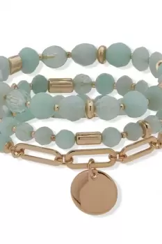 Image of Ladies Anne Klein Jewellery BR MULTI ROW STRETCH-GLD/AMAZ Bracelet 01B00388
