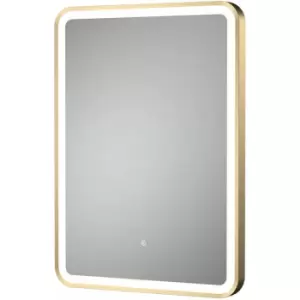 Image of Hudson Reed - Brushed Brass Framed Bathroom Mirror with Touch Sensor 700mm h x 500mm w