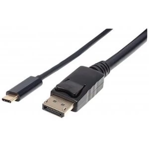 Image of Manhattan USB-C to DisplayPort Cable 4K 2m Male to Male 3840x2160@60Hz; 4K Ultra HD Video Aspect Ratio 21:9 Black Polybag