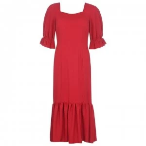 Image of Biba Square Neck Linen Dress