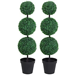 Image of Outsunny Artificial Tree 844-262V01 Green, Black 300 mm x 300 mm x 1120 mm