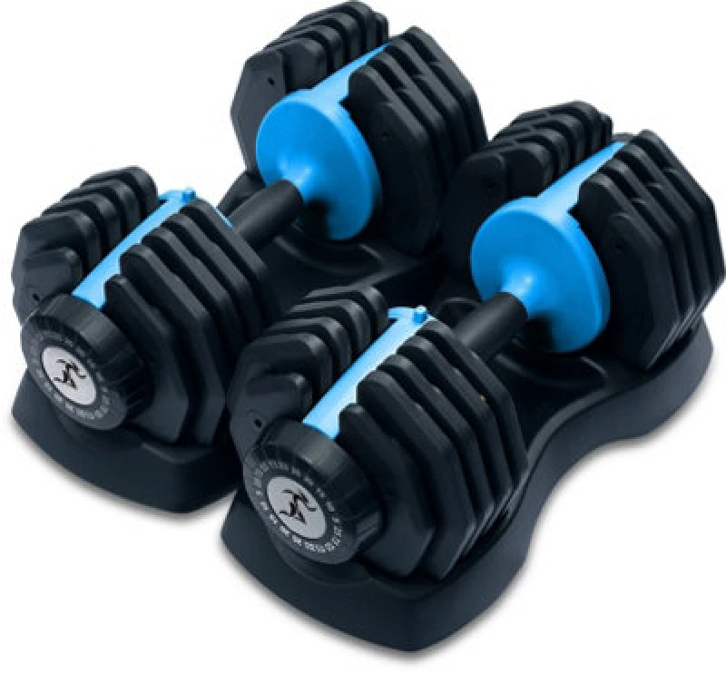 Image of STRONGOLOGY Strongology Urban25 Home Fitness Black and Blue Adjustable Smart Dumbbells from 2.5kg upto 25kg Training Weights Dumbbell 25Kg Urban Blue