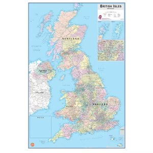 Image of Fine Decor Dry-Erase British Isles Map Wall Decal
