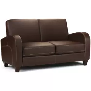 Image of Julian Bowen Vivo 2 Seater Sofa - Chestnut Faux Leather