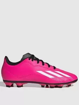 Image of adidas Junior X Speed Form.4 Firm Ground Football Boot, Pink, Size 5