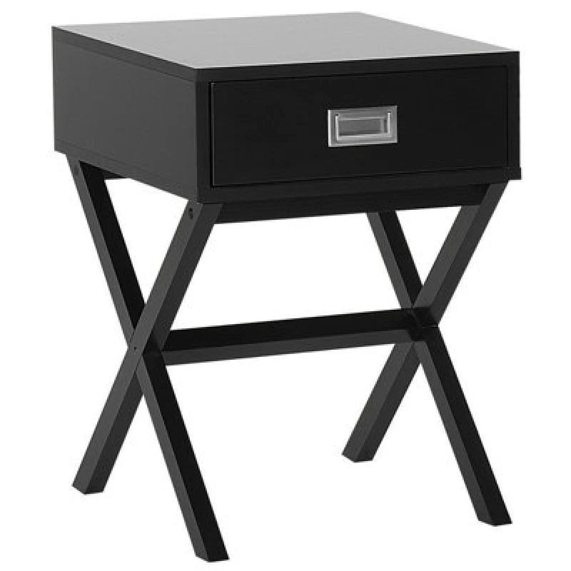 Image of Beliani 1 Drawer Bedside Table Monroe Black