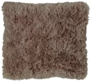 Image of Catherine Lansfield Cuddly Cushion - Brown 45x45cm