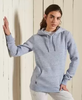 Image of Superdry Womens Vintage Logo Embroidered Hoodie Light Blue / LA Blue Marl - Size: 14