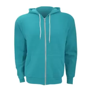 Image of Canvas Unixex Zip-up Polycotton Fleece Hooded Sweatshirt / Hoodie (XS) (Teal)