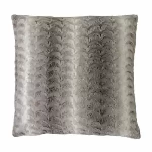 Image of Crossland Grove Stripe Faux Fur Cushion Natural 550x550mm