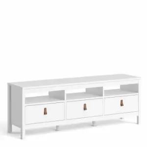 Image of Barcelona TV Unit with 3 Drawers, white