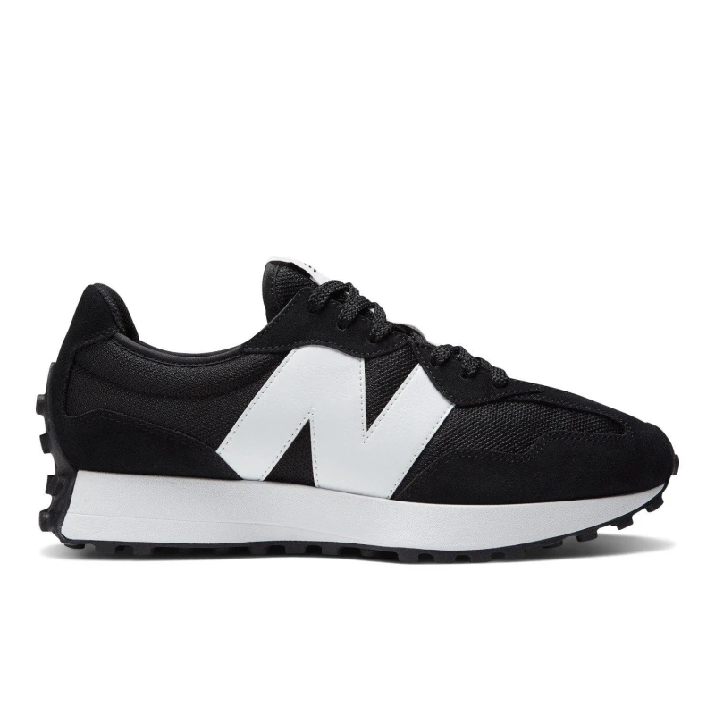 Image of New Balance Womens 327 Trainers Black White, 8