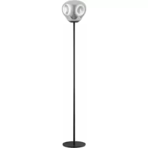 Image of Impex Nina 1 Light Floor Lamp Chrome Black