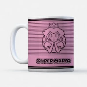 Image of Nintendo Super Mario Princess Peach Retro Line Art Colour Mug