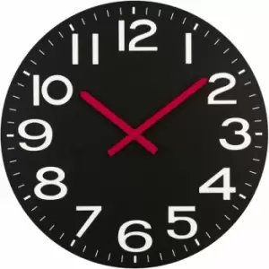 Image of Black MDF and White Numbers Wall Clock - Premier Housewares