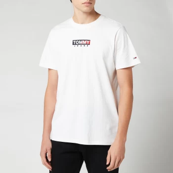 Image of Tommy Jeans Mens Entry Print T-Shirt - White - M