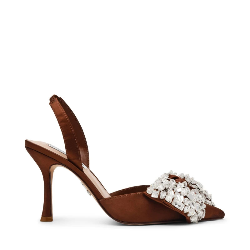 Image of Steve Madden Lovie 100 Pumps Brown Stn female 6 (39)