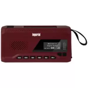 Image of Imperial DABMAN OR 2 Outdoor radio DAB+, FM Notfallradio, Bluetooth, USB Battery charger, Crank, Solar panel, Torch, rechargeable Red