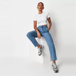 Image of Missguided Highwaisted Oversized Jean Stonewash - Blue